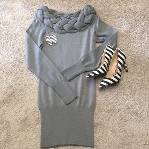 Gray sweater dress